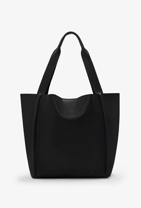 Large Leather Tote Bag - Black