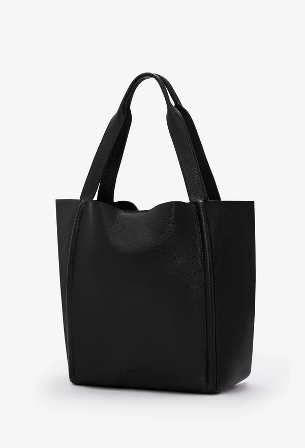 Large Leather Tote Bag - Black