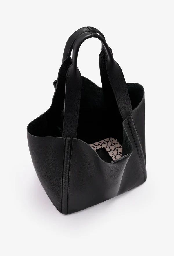 Large Leather Tote Bag - Black