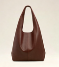 Soft Curved Oversized Leather Hobo Shoulder Bag