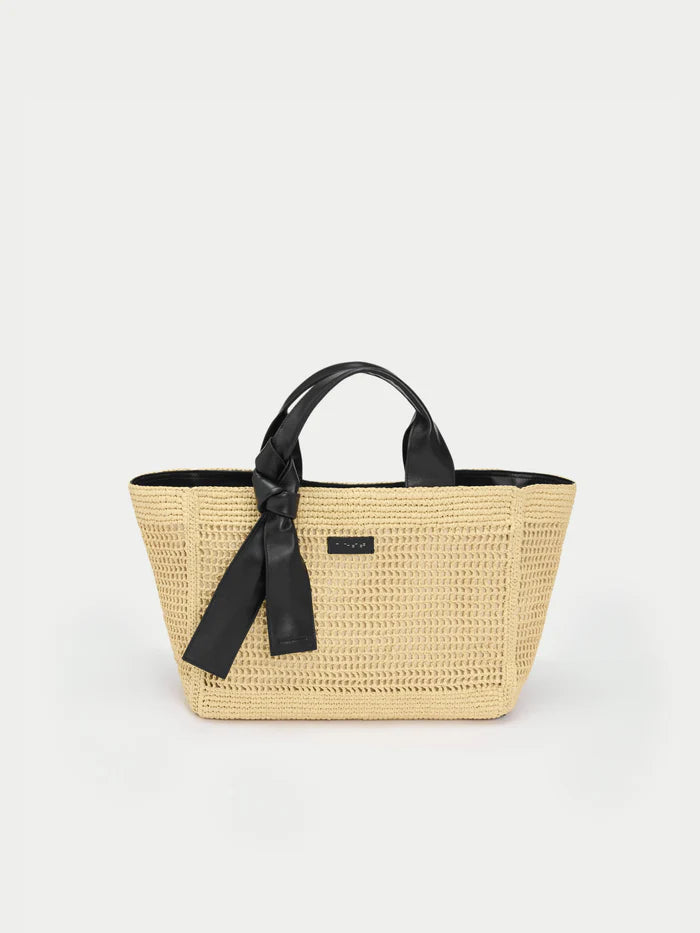 Dual Carry Woven Straw Vacation Tote Bag