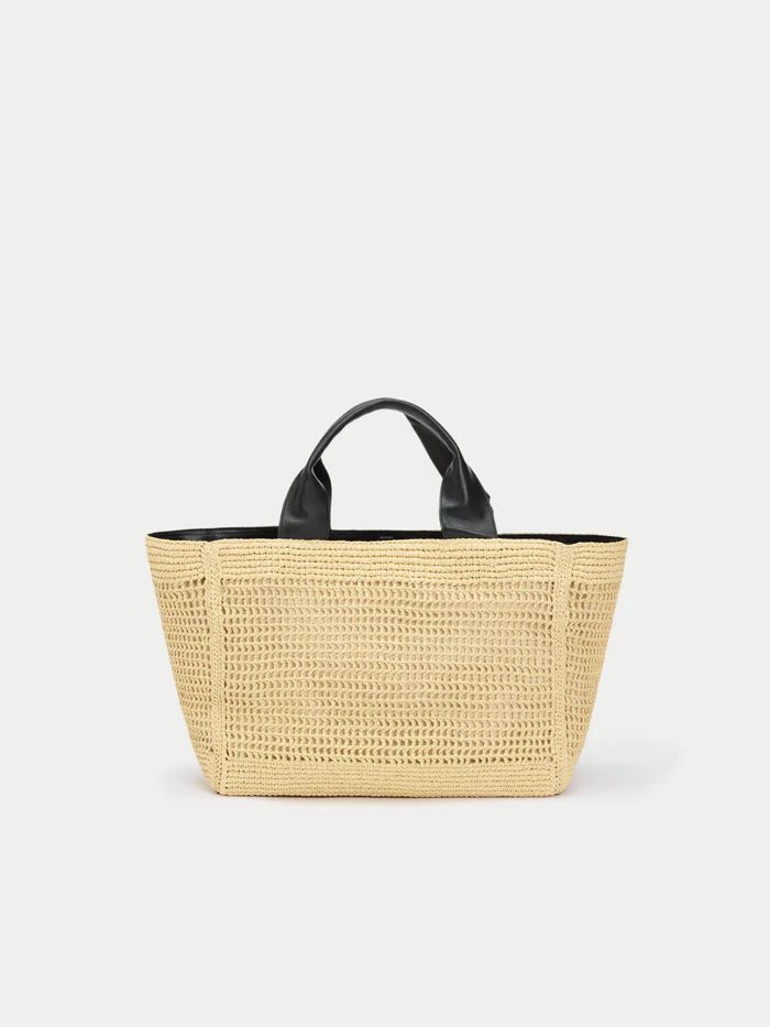 Dual Carry Woven Straw Vacation Tote Bag