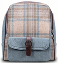 Two-Tone Plaid Wool Mini Daily Backpack
