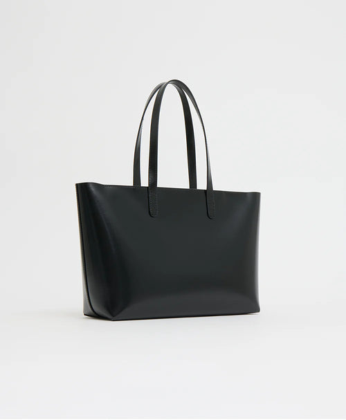 Sleek Two-Tone Interior Large Leather Tote Bag