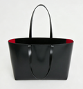 Sleek Two-Tone Interior Large Leather Tote Bag
