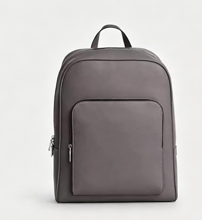 Sleek Smooth Leather-Look Daily Laptop Backpack