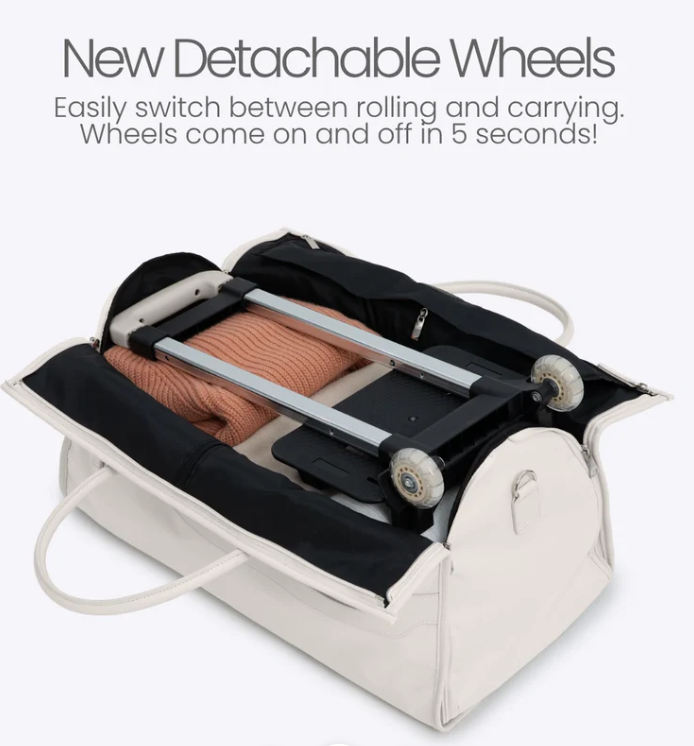 Convertible Wheeled Travel Duffle Bag with Detachable Trolley